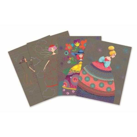 Joc creativ de razuit Fete frumoase, Djeco, 6-7 ani + [1]