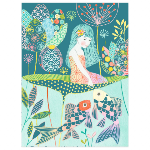 Joc creativ de razuit Iazul pastel, Djeco, 6-7 ani + [2]