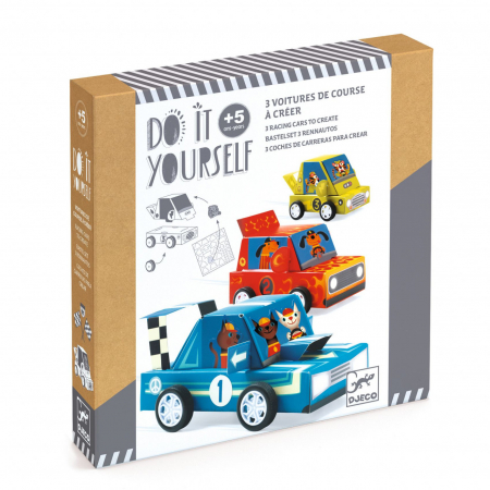 Jucarii copii 4-5 ani - Joc creativ DIY Grand Prix, Djeco, 5 ani+