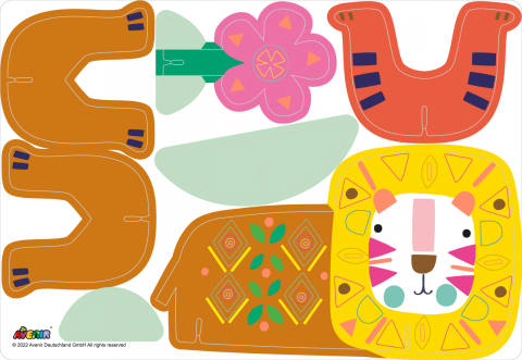 Joc creativ Stick N Play cu scene 3D si stickere repozitionabile - Animale Safari [6]