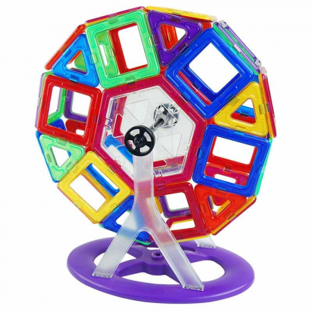Jucarii si jocuri copii - Joc de constructie magnetic - 166 piese