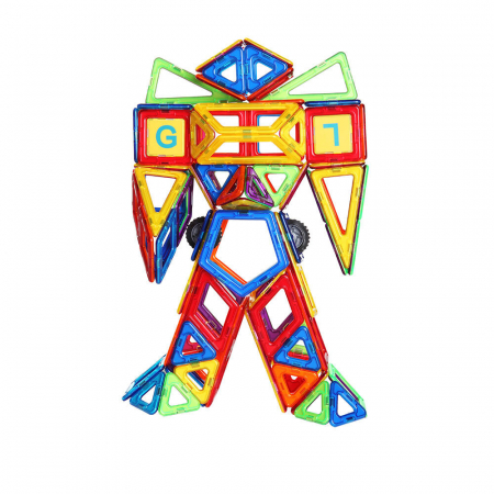 Joc de constructie magnetic - 208 piese, MAGPLAYER, 2-3 ani + [2]