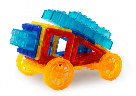 Joc de constructie magnetic - Masinuta si robotel, MAGPLAYER, 2-3 ani + [2]