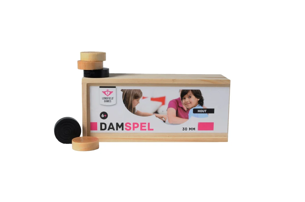 Jucarii copii 6-7 ani - Joc de dame Longfield diametru 32 mm, în cutie