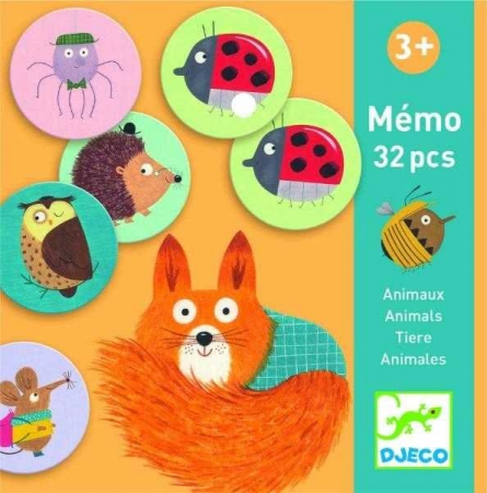Jucarii copii 2-3 ani - Joc de inteligenta Memo Djeco, Animale, 2-3 ani +