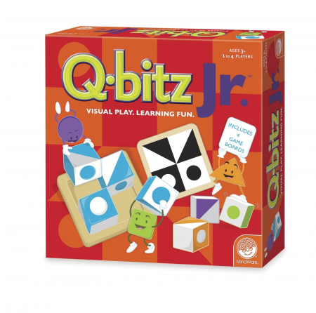 Jucarii si jocuri copii - Joc de logica Q-bitz Jr., joc educativ cu piese din lemn, MindWare, +3 ani