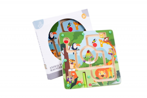 Joc de logica si indemanare Labirint magnetic cu bile Animale [1]