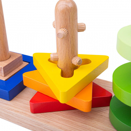Joc de potrivire - 3 forme geometrice, BIGJIGS Toys, 2-3 ani + [4]