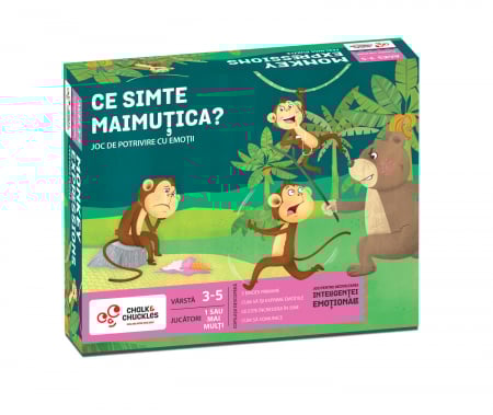 Jucarii baieti - Joc de potrivire - Ce simte maimutica?, Chalk and Chuckles, 2-3 ani +