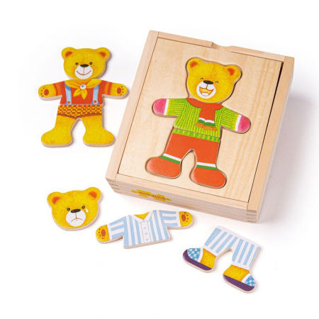 Vârsta - Joc de potrivire - domnul Urs, BIGJIGS Toys, 2-3 ani +
