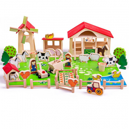 Jucarii baieti - Joc de rol - Ferma vesela, BIGJIGS Toys, 2-3 ani +