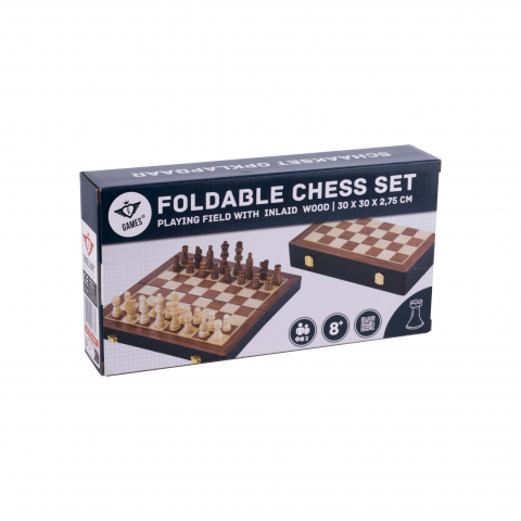 Joc de Sah, cutie de lemn pliabila 30 x 30 x 2.75 cm [9]