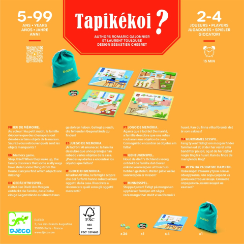 Joc de societate Djeco-Tapikekoi, Ce lipseste din casa?, 2-3 ani + [3]