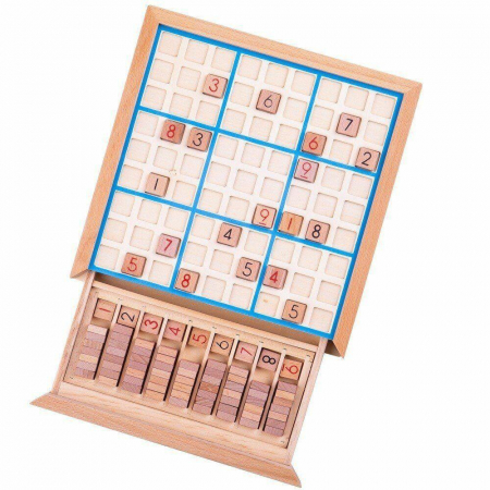Vârsta - Joc din lemn - Sudoku, BIGJIGS Toys, 4-5 ani +
