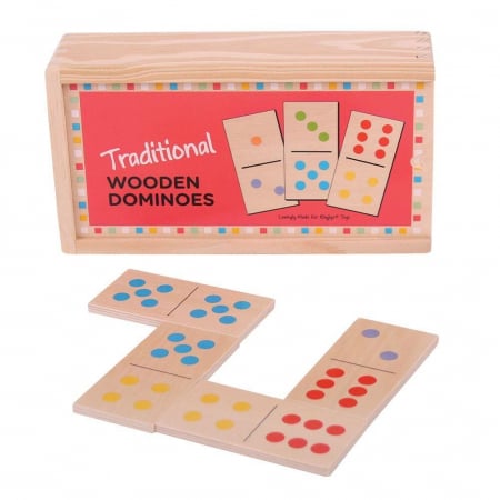 Jucarii baieti - Joc Domino Clasic, BIGJIGS Toys, 1-2 ani +