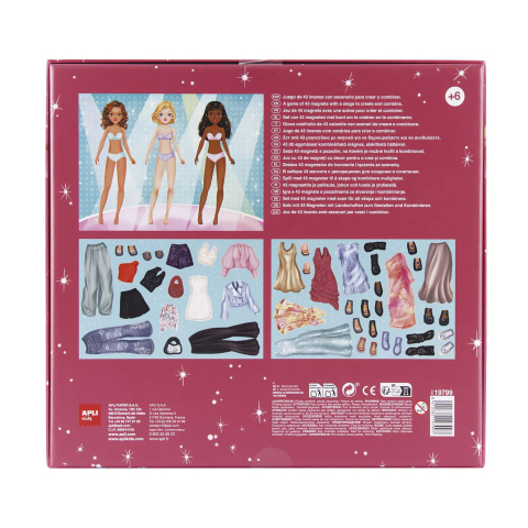 Joc educativ cu piese magnetice Imbraca personajul,  43 piese Apli Kids, +5 ani [2]