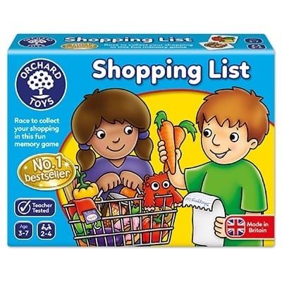 Jocuri inteligenta si memorie - Joc educativ in limba engleza Lista de cumparaturi SHOPPING LIST, Orchard Toys, 2-3 ani +