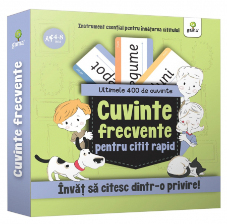 Jucarii copii 4-5 ani - Joc educativ Kit Ultimele 400 de cuvinte frecvente de citit rapid, Editura Gama, 4-5 ani +