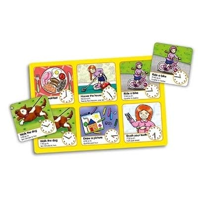Joc educativ loto in limba engleza Citeste ceasul TELL THE TIME, Orchard Toys, 4-5 ani + [4]