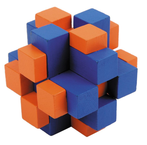 Vârsta - Joc logic IQ din lemn bambus Cub cross colorat, Fridolin, 6-7 ani +