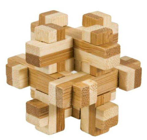 Jucarii copii 8-9 ani - Joc logic IQ din lemn bambus in cutie metalica Construction, Fridolin, 8-9 ani +