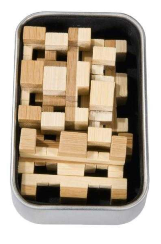 Joc logic IQ din lemn bambus in cutie metalica Gridbox, Fridolin, 8-9 ani + [2]