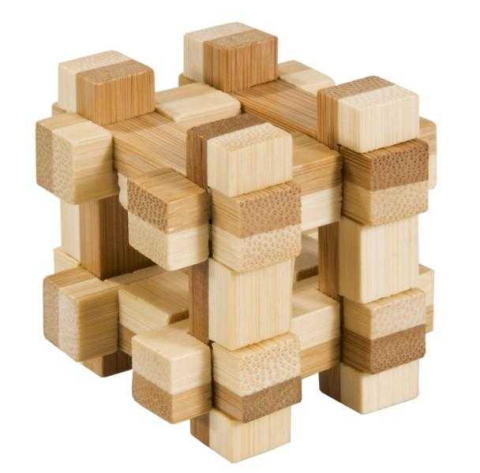 Jucarii copii 8-9 ani - Joc logic IQ din lemn bambus in cutie metalica Gridbox, Fridolin, 8-9 ani +