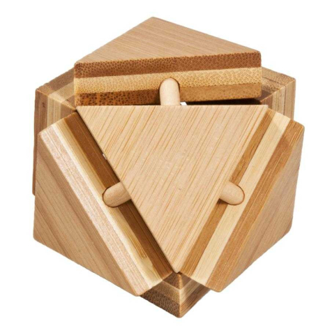 Jucarii copii 8-9 ani - Joc logic IQ din lemn bambus Triangleblock, Fridolin, 8-9 ani +