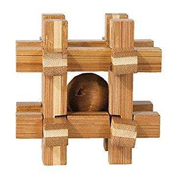 Vârsta - Joc logic IQ din lemn de bambus Box with ball, Fridolin, 8-9 ani +