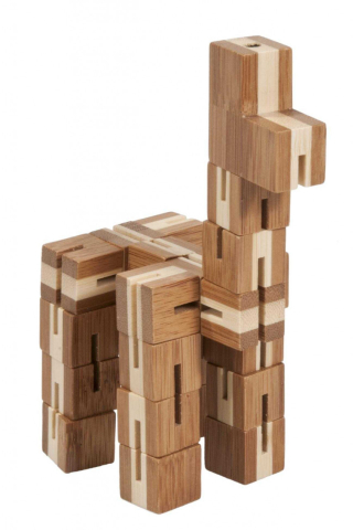 Joc logic puzzle 3D din bambus Flexi-cub, Fridolin, 8-9 ani + [1]