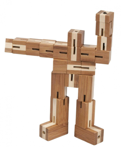 Joc logic puzzle 3D din bambus Flexi-cub, Fridolin, 8-9 ani + [2]