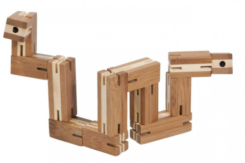 Joc logic puzzle 3D din bambus Flexi-cub, Fridolin, 8-9 ani + [2]