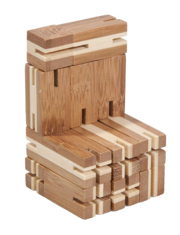 Joc logic puzzle 3D din bambus Flexi-cub, Fridolin, 8-9 ani + [1]