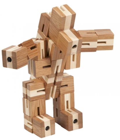 Joc logic puzzle 3D din bambus Flexi-cub, Fridolin, 8-9 ani + [2]