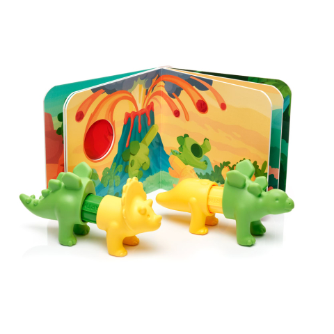 Joc magnetic Smart Max, My First Stories: Dino Friends, Carte cu povesti si dinozauri - 7 piese [4]