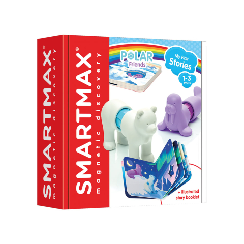 Jucarii copii 1-2 ani - Joc magnetic Smart Max, My First Stories: Polar Friends, Carte cu povesti si animale polare - 7 piese
