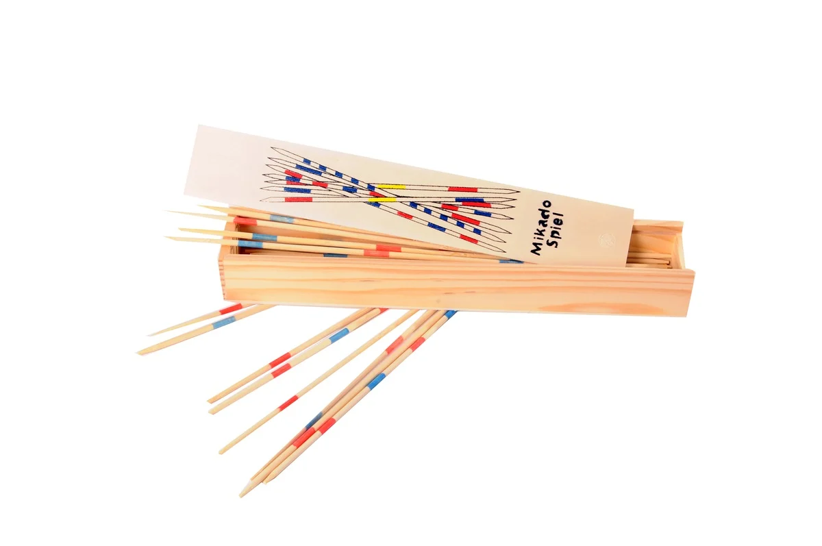Jucarii din lemn - Joc Mikado 25 cm în cutie de lemn