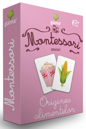 Jucarii si jocuri Montessori - Joc Montessori Originea alimentelor, Editura Gama, 2-3 ani +