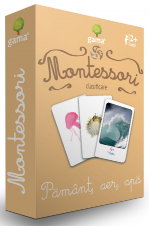 Jucarii si jocuri Montessori - Joc Montessori Pamant, aer, apa, Editura Gama, 2-3 ani +