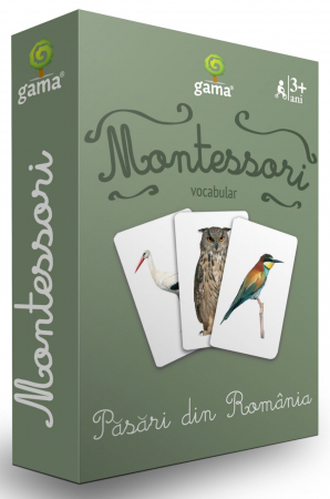 Jucarii si jocuri copii - Joc Montessori Pasari din Romania, Editura Gama, 2-3 ani +