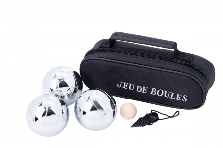Jucarii copii 6-7 ani - Joc Petanque cu 3 bile metalice diametru 74cm, greutate 720 gr. , geanta depozitare