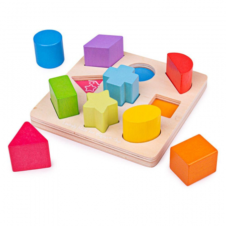 Jucarii interactive - Joc primele forme de sortat, BIGJIGS Toys, 1-2 ani +