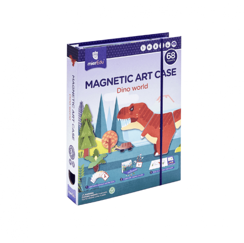 Jucarii si jocuri copii - Joc puzzle magnetic de arta si asociere - Lumea dinozaurilor