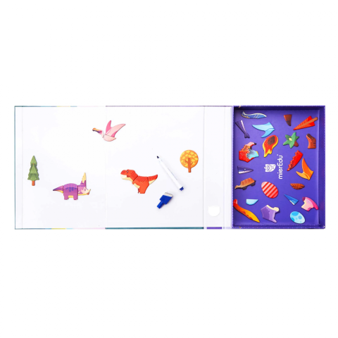 Joc puzzle magnetic de arta si asociere - Lumea dinozaurilor [5]