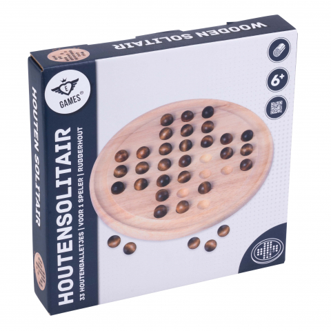 Joc Solitair din lemn, 23 cm, 32 bile [6]