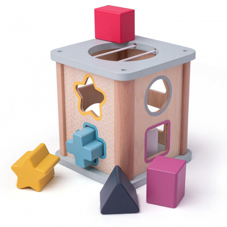 Jucarii de sortare - Joc sortare - Cubul magic, BIGJIGS Toys, 0-1 ani +