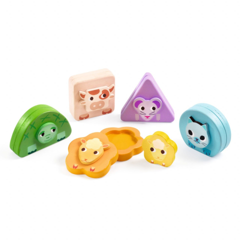 Jucarie bebe educativa Kimami Farm Djeco, 12 luni+ [4]
