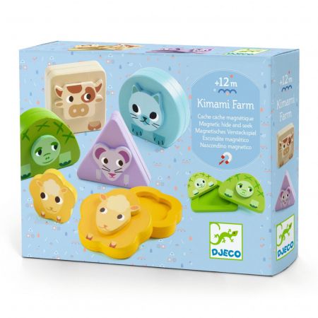 Jucarii copii 2-3 ani - Jucarie bebe educativa Kimami Farm Djeco, 12 luni+