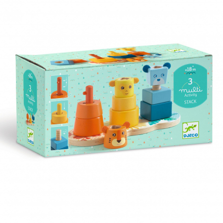 Jucarii copii 2-3 ani - Jucarie bebe educativa MultiStack Djeco, 18 luni+