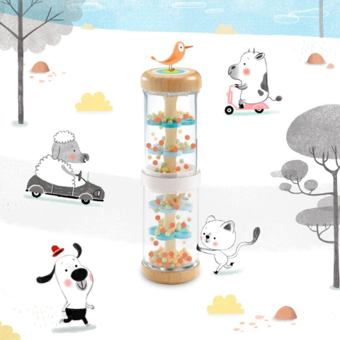 Jucarie bebe Ploaie colorata-Babyrain, Djeco, 1-2 ani + [1]